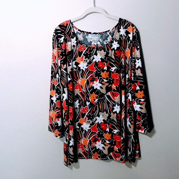 Sag Harbor Tops - 💍 Floral Print Top Blouse Plus Size 2X